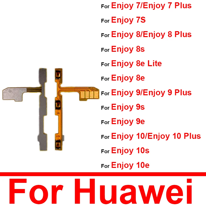 

Боковая кнопка питания гибкий кабель для Huawei Enjoy 7 8 9 10 Plus 7 8 9 10 S E боковые кнопки аудио выключатель питания гибкий кабель Запчасти
