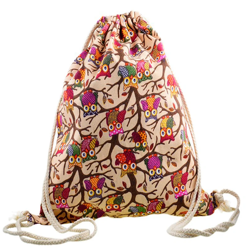 Сумки на шнурке из полиэстера для девочек и женщин дорожные мешки с мультяшным