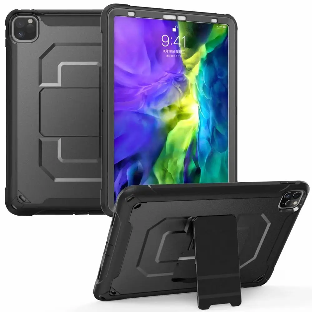 

Чехол для IPad Pro 11, чехол 2020, безопасный для детей, ударопрочный Твердый защитный чехол для планшета Ipad pro 11, 2020, чехол с подставкой + ремешки + ру...