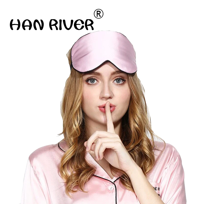 1 шт. в 100% шелковая маска для глаз цветная двухсторонняя из чистого шелка тутового