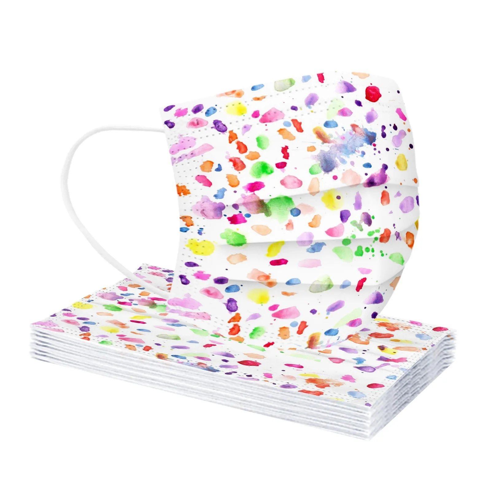 Маска одноразовая трехслойная унисекс с цветочным принтом 10 шт. | Красота и