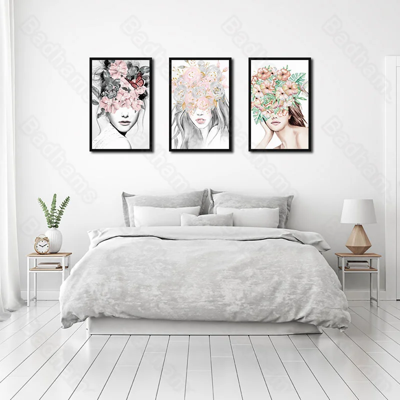 

Living Room Decorative Painting Nordic Style Artistic Beauty Color Head Portrait Simple Frameless Painting Hanging Picture