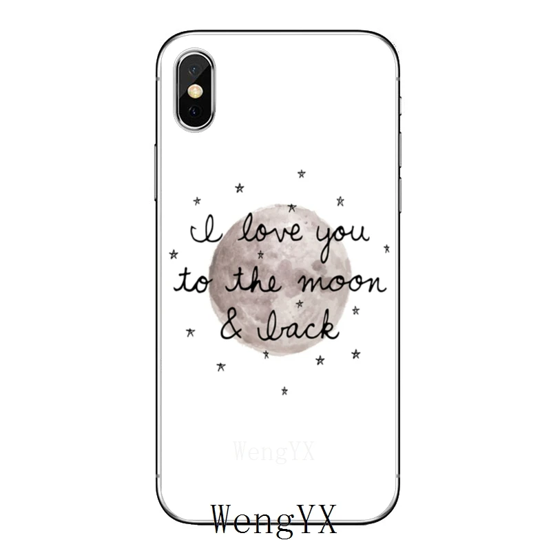 С надписью «I Love You To The Moon And Back(для iPhone 11 pro XR X XS Max 8 7 6s plus SE 5S 5c iPod Touch 5 6 Чехол - Цвет: Moon-And-Back-A-01