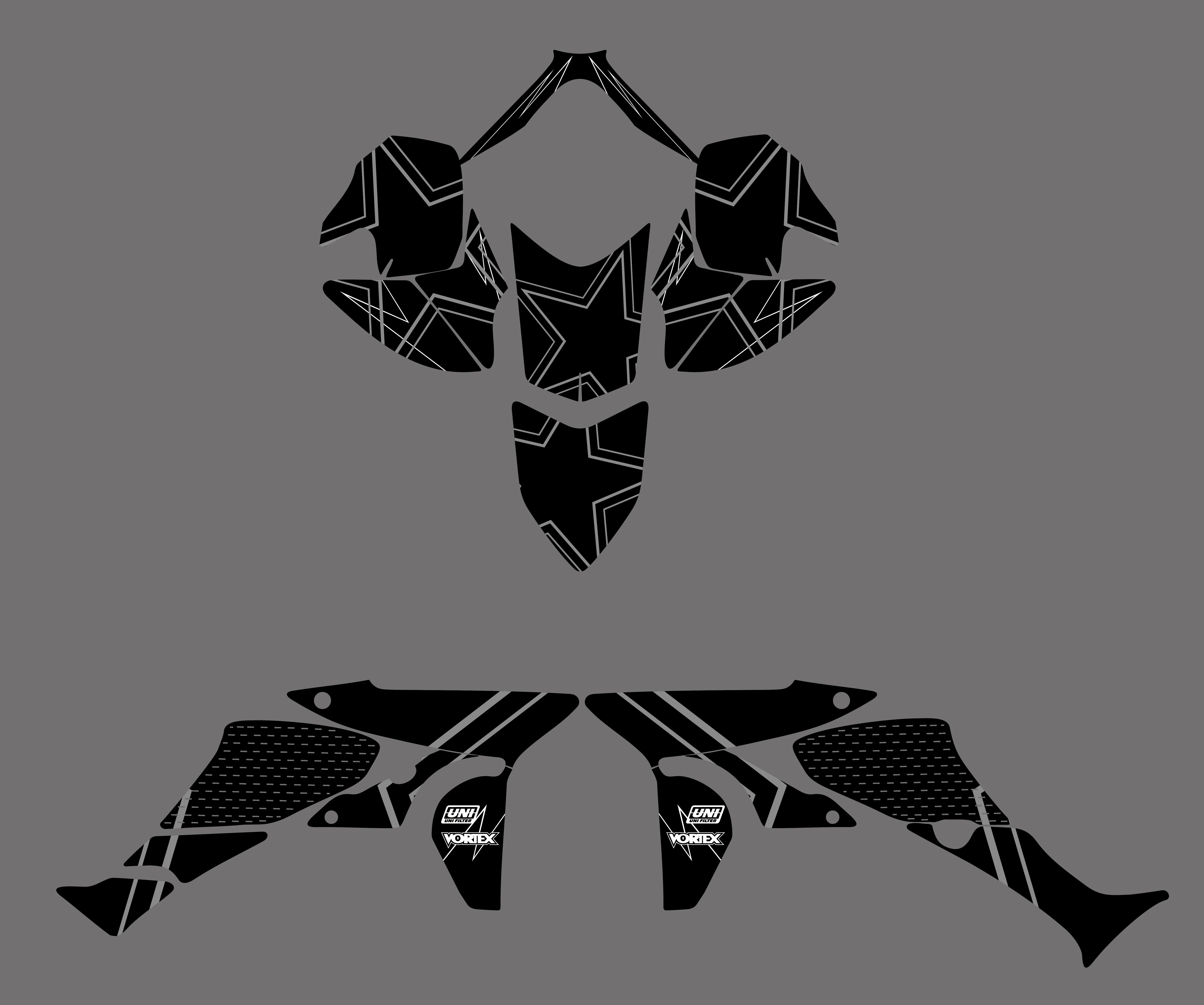 0347 Черные новые стильные наклейки графические наборы подходят для Honda TRX450R TRX 450R