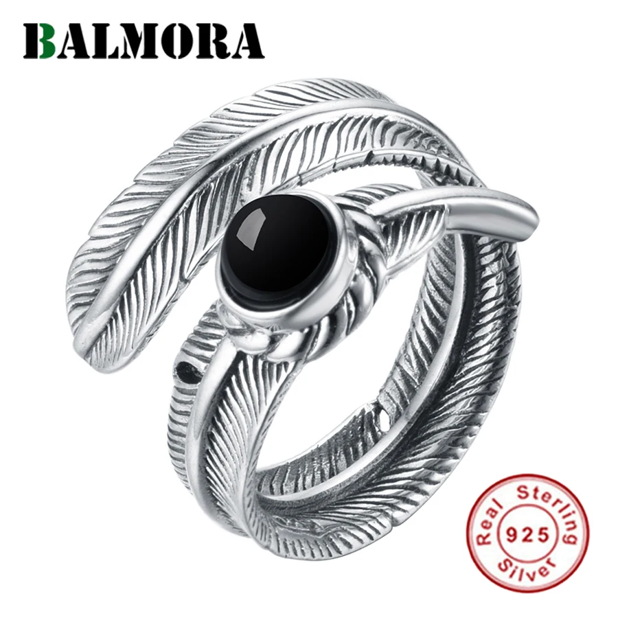 BALMORA Открытые Кольца для мужчин и женщин из настоящего серебра 925 пробы в стиле