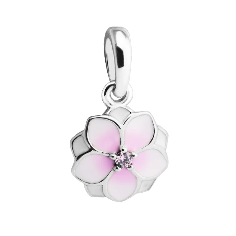 Женские браслеты с розовым цветком Magnolia Bloom ювелирные изделия из стерлингового