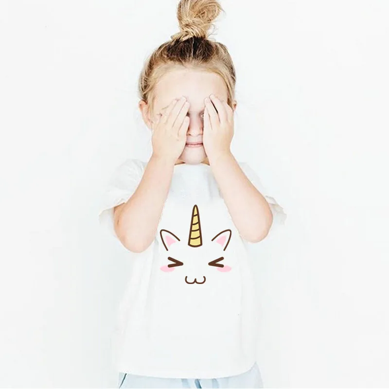 2020 летняя модная футболка унисекс с единорогом детские белые футболки короткими