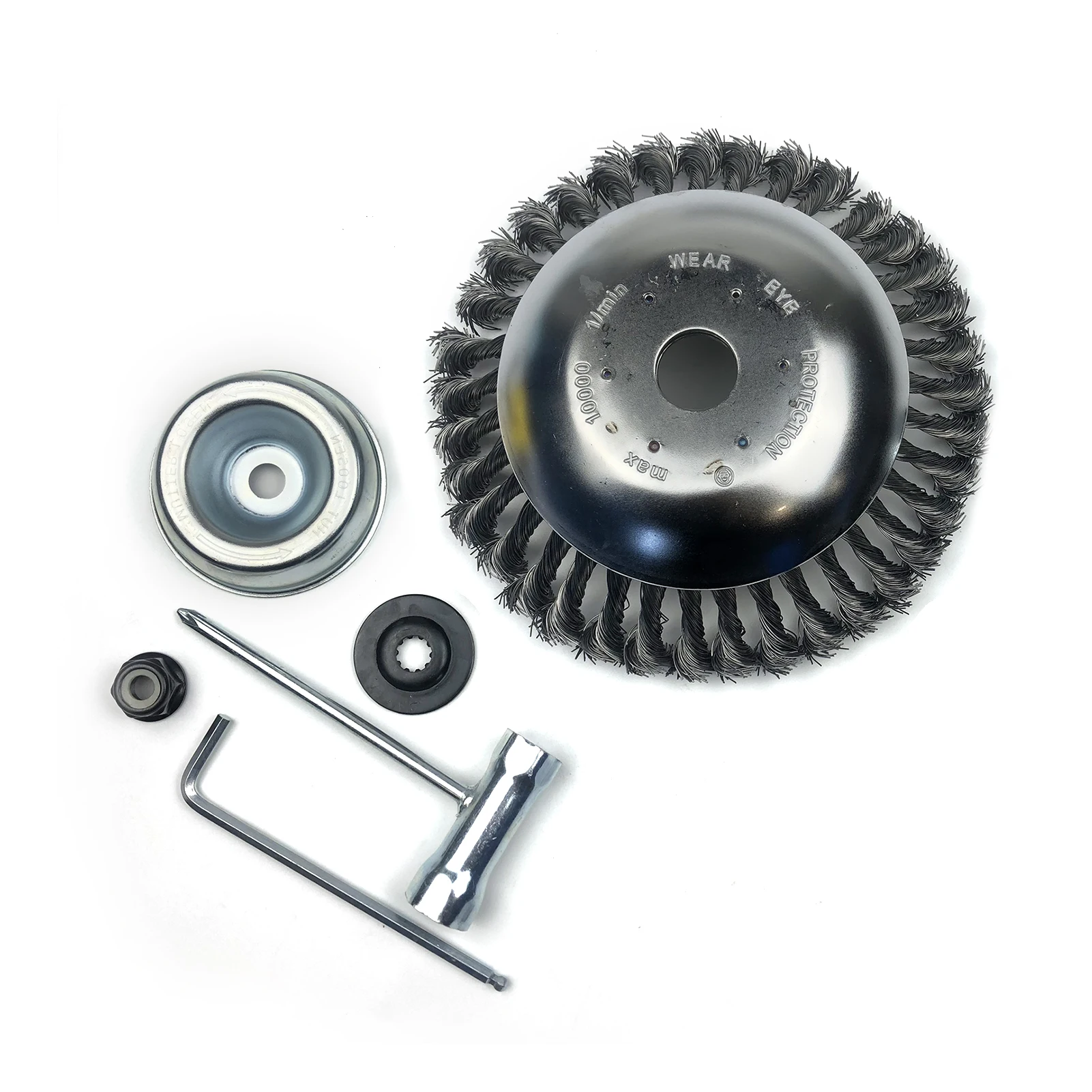 

8in Wire Trimmer Blade Wire Wheel Rotary Weed Brush Stainless Steel for Straight Shaft Trimmer Replacement for Sthil Honda