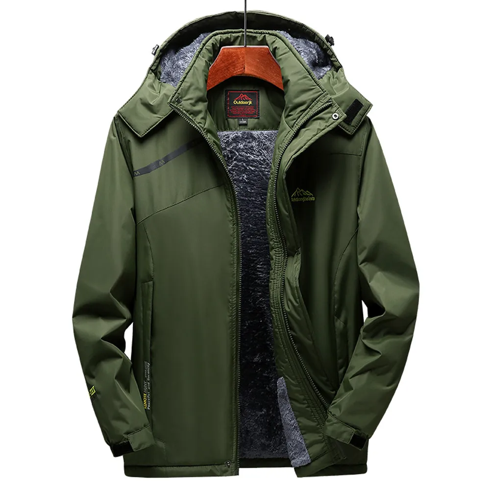 Мужская зимняя высококачественная теплая куртка уличное кашемировое утепленное