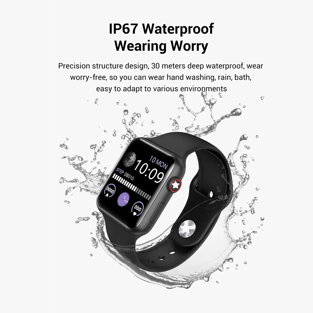SmartWatch V6 Heart Rate Monitor waterproof Smart watch women man for IOS Apple iPhone Android phone PK watch 5 IWO 11/12 P68/70