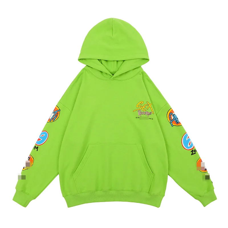 

Green Doodles, monogrammed prints, oversize hoodies, men’s and women’s