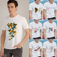 t shirt men clothing classic color butterfly printing mens shirt fashion casual simple o neck commuter all match youth t shirt
