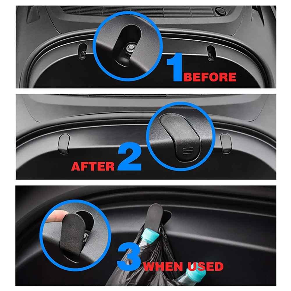 

Onever Front Trunk Holder Black Durable Plastic Flexible Front Trunk Hanger Plastic Flexible Stable ABS Material for Tesla