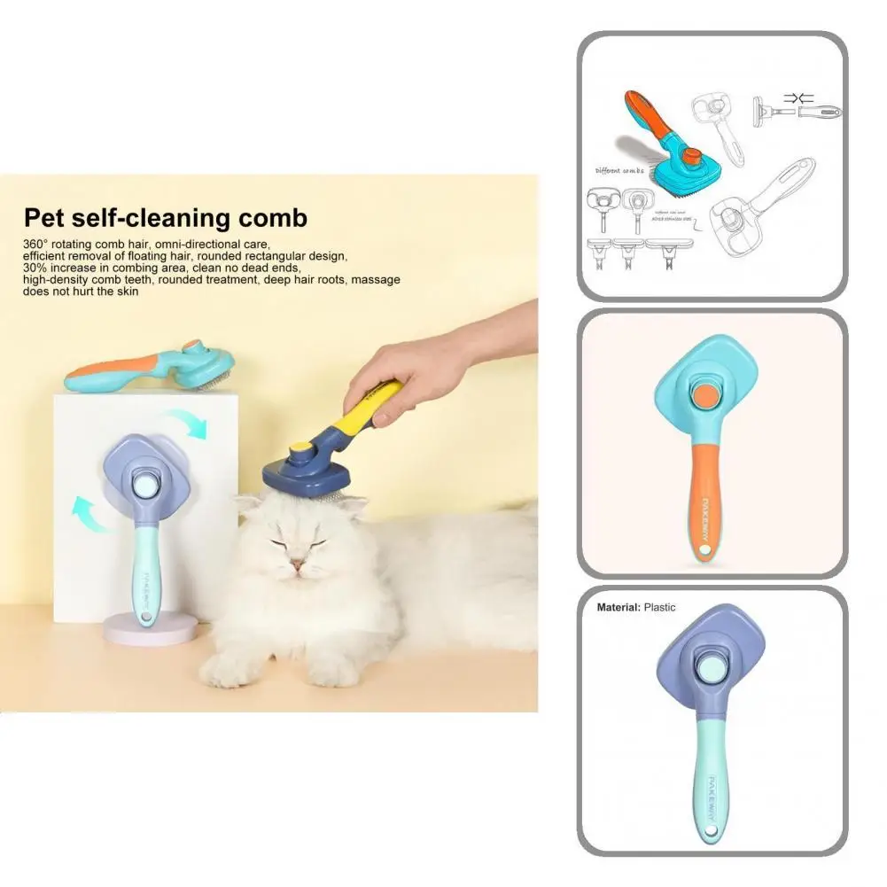 

Labor-saving Durable Pet Tangled Hair Grooming Comb Washable Cat Hair Brush 360 Degree Rotatable for Teddy