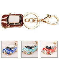 2020 fashion alloy car key chain keychain charm women handbag crystal pendant small luxury model car accessories
