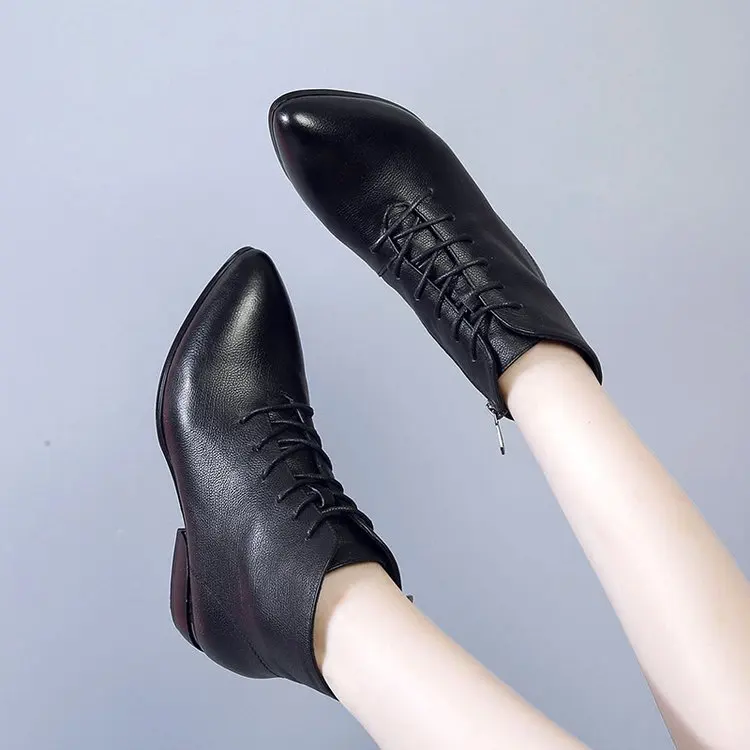 LIHUAMAO/женские ботильоны в стиле ретро полуботинки со шнуровкой Оксфордском с