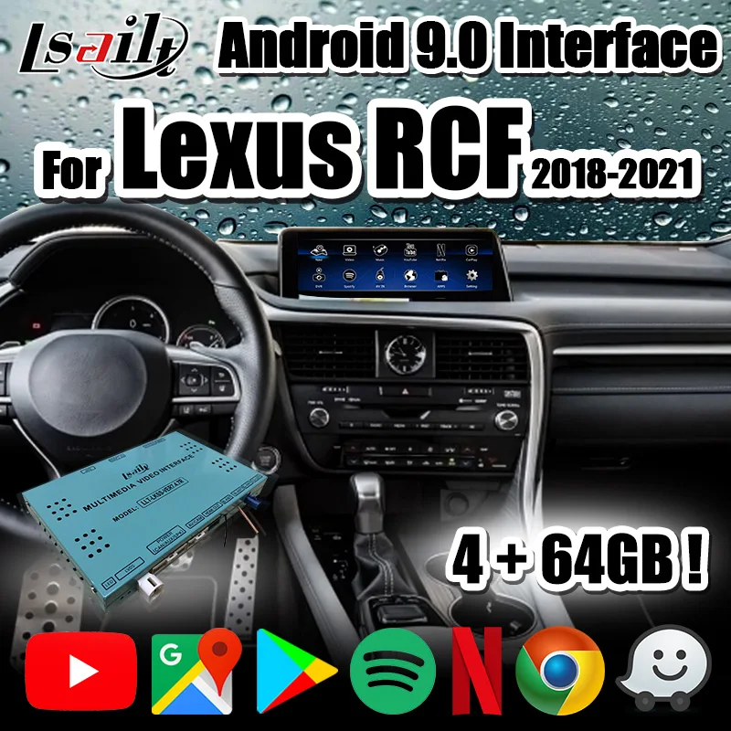 Lsailt 4GB CarPlay/ Android мультимедийный видеоинтерфейс для 2018 now Lexus RCF RC300 RC200t с YouTube Netflix