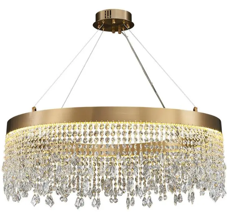 

Modern Simple Crystal Chandelier Ceiling Light Living Room Bedroom Restaurant American Chandelier Light Luxury Art Post Modern