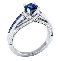 new ring fasion wedding fashion women size6 10 cut blue round jewelry