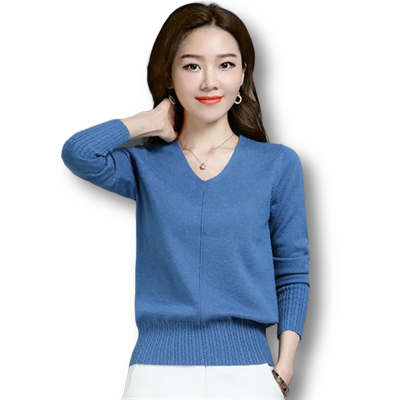 

Oversized 3XL Knitted Women Sweater And Pullovers V-Neck Long-Sleeved Loose Female Casual All Match Outwear Pulls Tops
