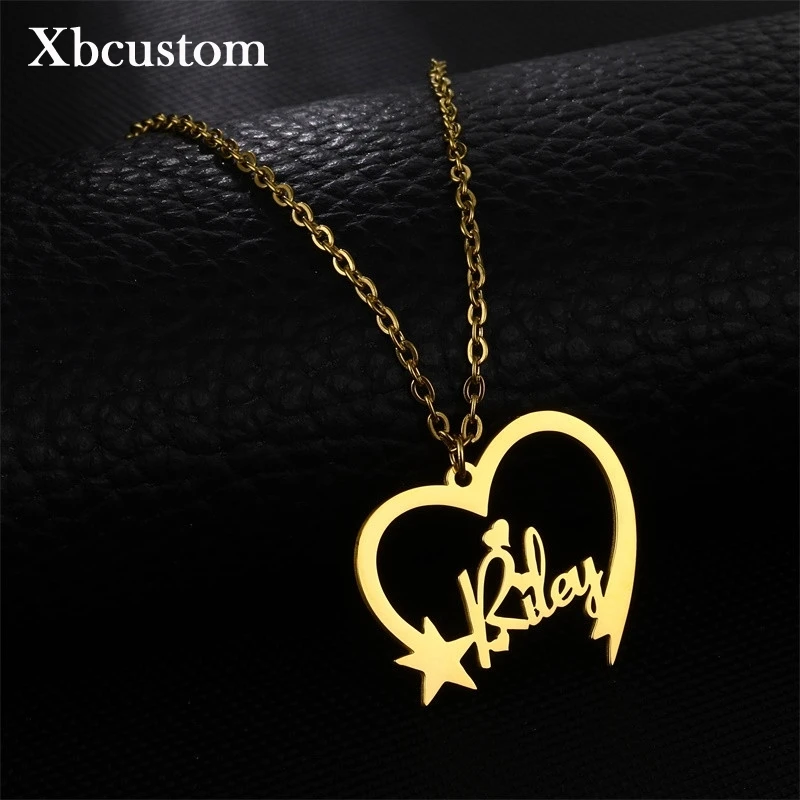 Женское Ожерелье из нержавеющей стали с индивидуальным именем Золотое колье