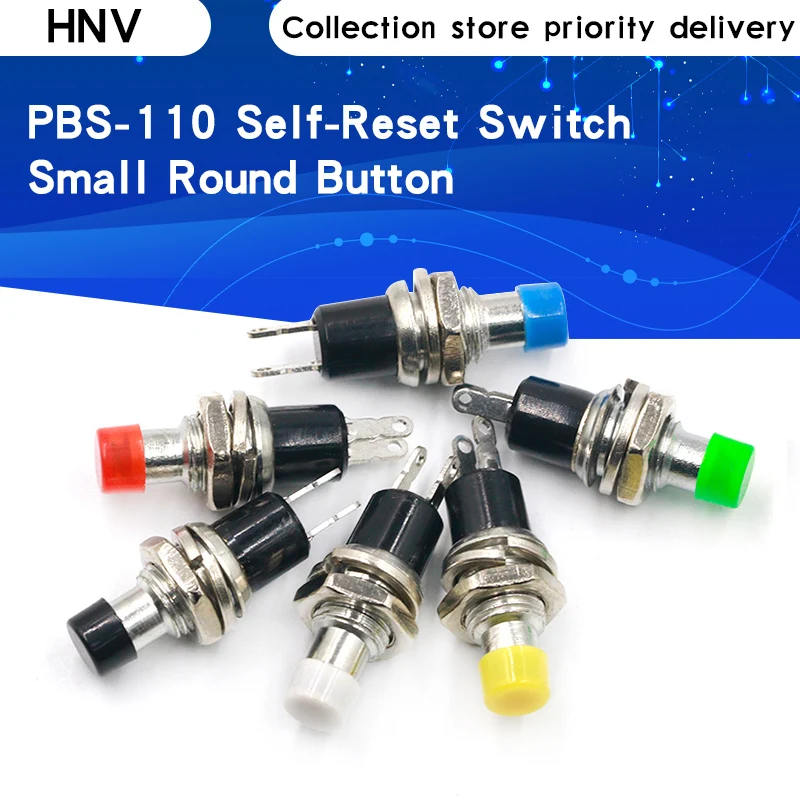 6 шт. Φ 7 мм Мгновенный кнопочный переключатель нажмите сброса мгновенный