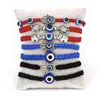 Браслеты на удачу, плетеные с голубым глазом, регулируемая красная нить, Очаровательная цепочка, слон, Хамса, руки, дружба, подарки, защитные ювелирные изделия