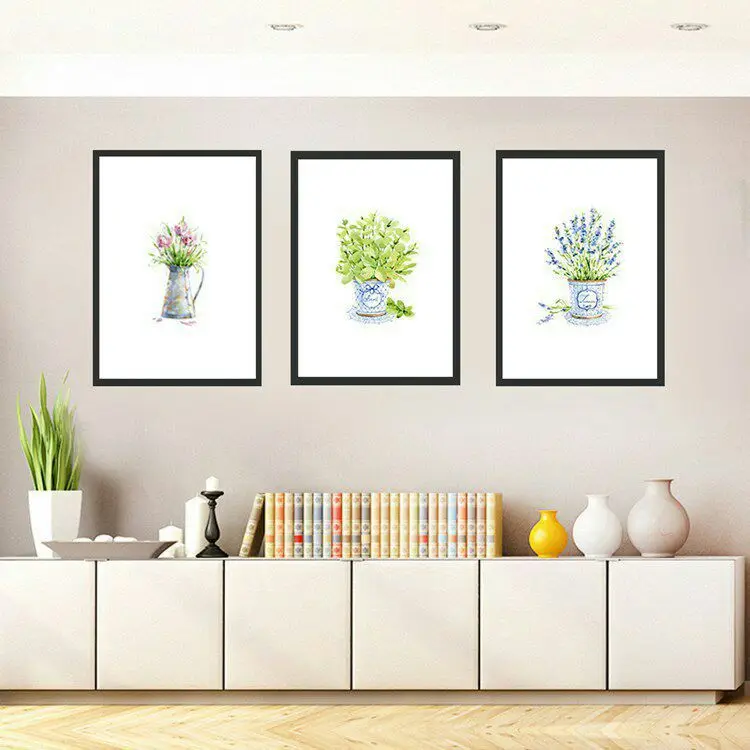 Настенная картина с зелеными листьями для украшения дома в скандинавском стиле