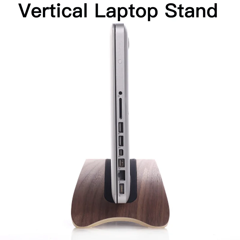 Wooden Vertical Desktop Laptop Stand for Apple Macbook Air 2023 M2 14 16 inch Pro 13  Holder Base Bracket Dock