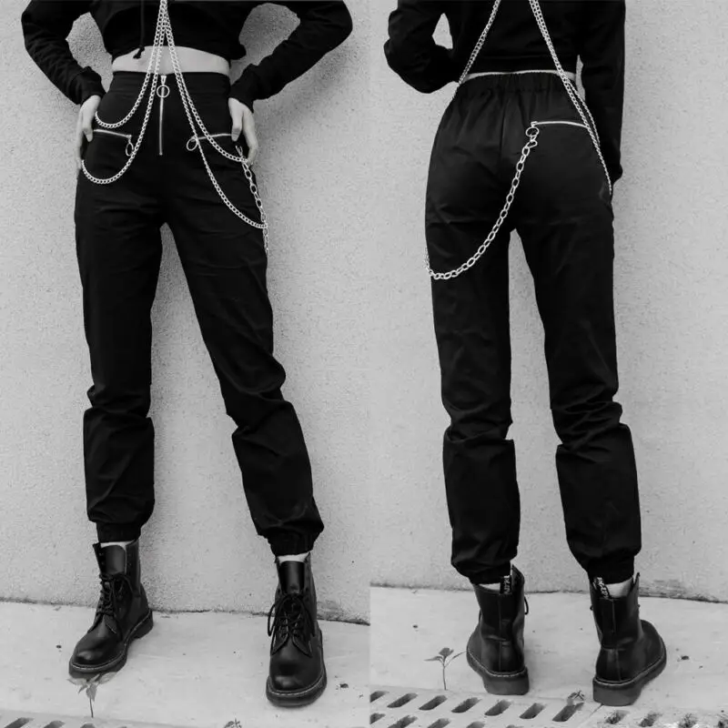 Женские длинные брюки в стиле хип-хоп уличные леггинсы для осени и зимы