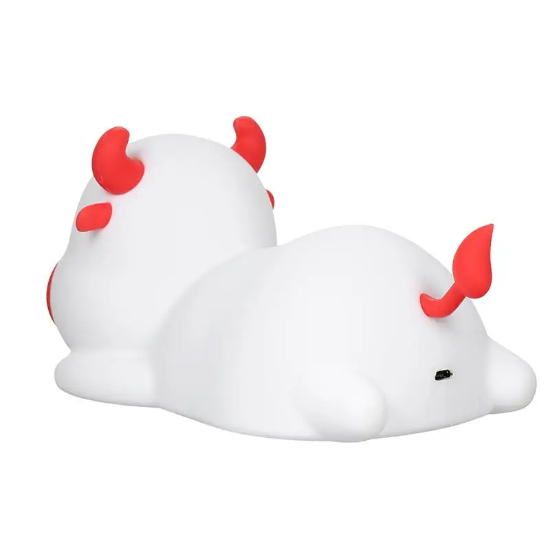 

Cute Cow Night Lamp USB Rechargeable LED Night Light Touch Sensor Atmosphere Light Gifts for Kids Bedroom Decor