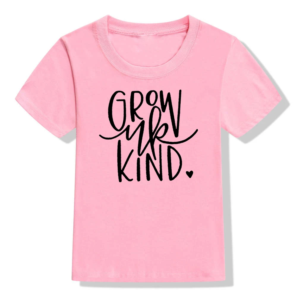 Grow Up Kind-Camiseta de manga corta para ni&ntilde;os, camisetas de moda de verano, camisetas informales con cuello redondo, trajes bonitos-4