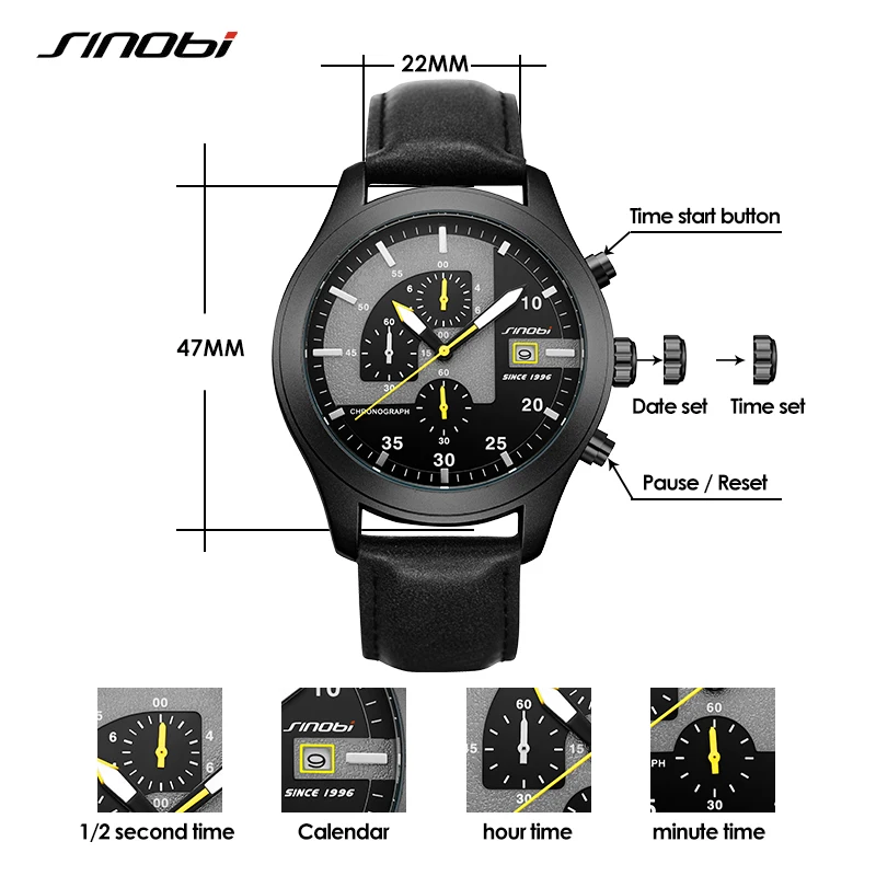 

SINOBI Hora Relogio Masculino