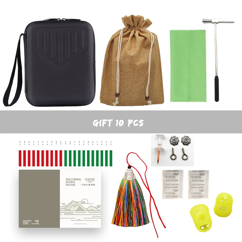 Hluru орех/клен калимба 17 ключей из твердой древесины толщиной 2 см пластина типа