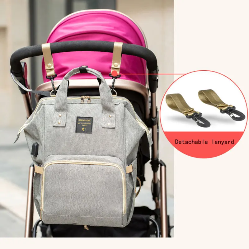 Сумка для подгузников мам водонепроницаемая сумка с USB коляской дорожный рюкзак