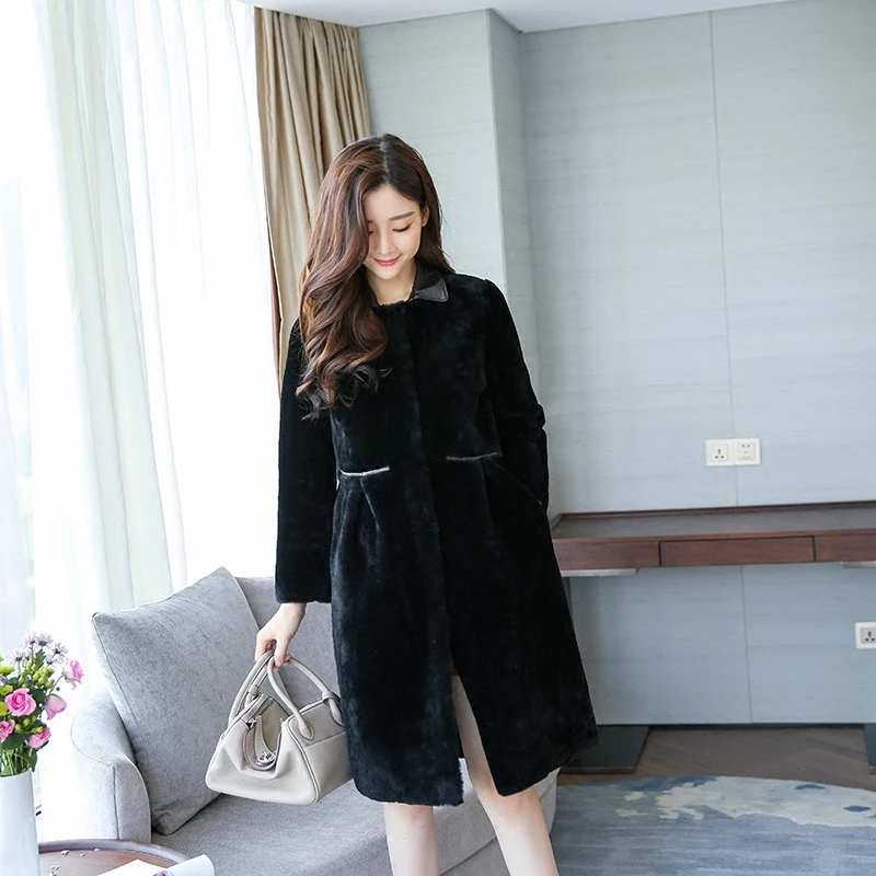 

Fur Coat Real Women Two Side Wear Real Leather Jacket Sheep Shearing Winter Coat Women Clothes 2020 Manteau Femme dp2622 YY1025