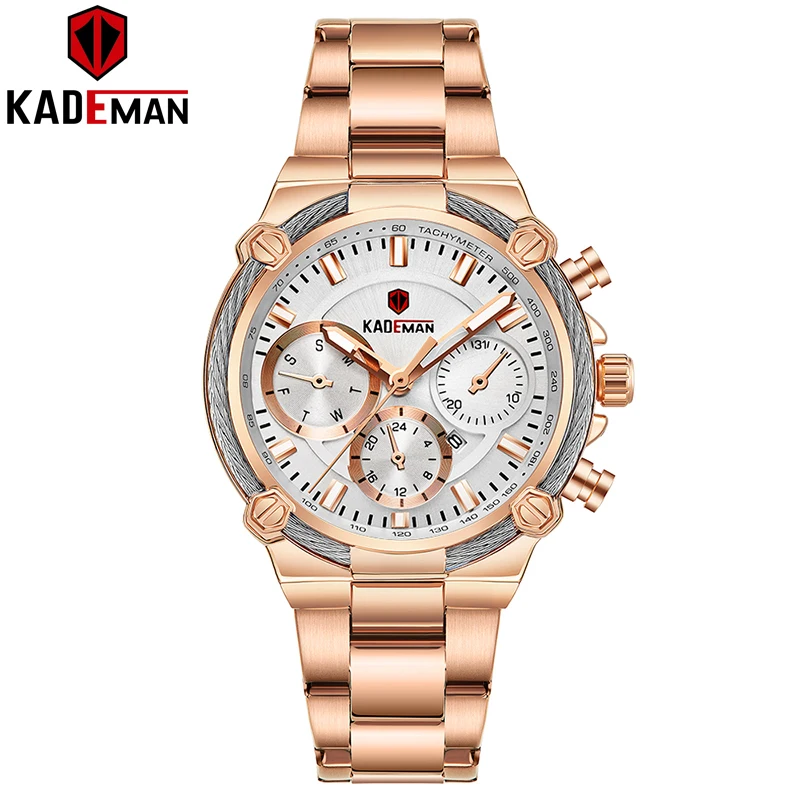 836-RG-RG-RG KADEMAN женские наручные часы Топ бренд класса люкс бизнес Женские часы 3ATM новые модные женские часы Стальной браслет Relogio Feminno - Цвет: 836-RG-RG-RG