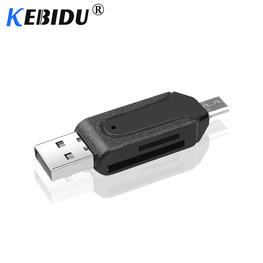 Кардридер Kebidu 2 в 1 USB OTG универсальный кардридер Micro TF/SD удлинитель для телефона