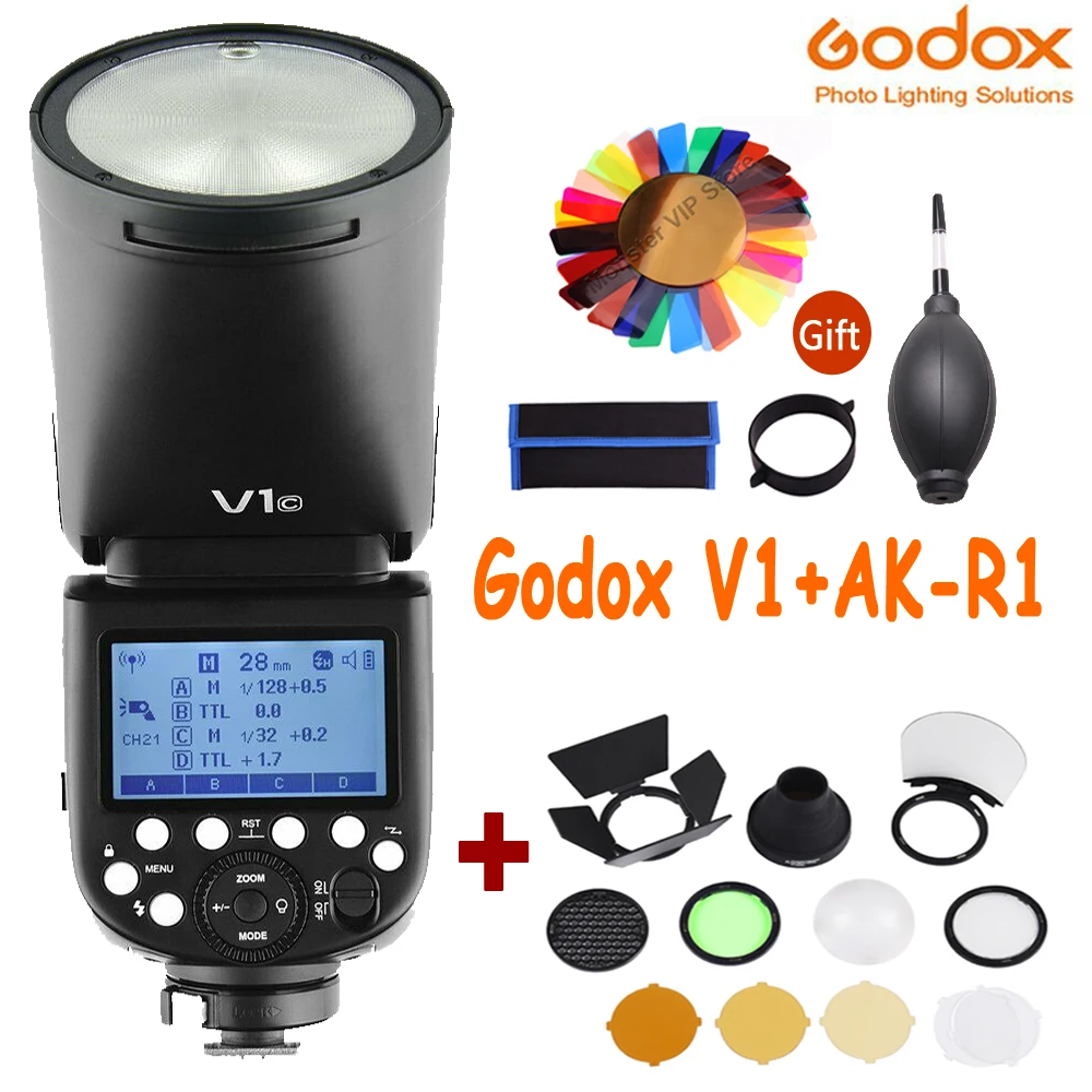Вспышка Godox V1 Flash V1C V1N V1S V1F V1O TTL 1/8000s HSS|Фотовспышки| |