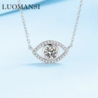 Luomansi 100% карат D цветной Муассанит глаза ангела ожерелье с кулоном Для женщин-S925 серебряные ювелирные изделия подарок на свадьбу годовщину вечерние ринку