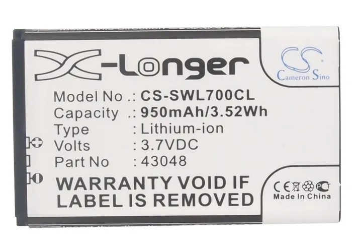 

Cameron Sino 950mAh Battery for Swissvoice L7 SV 20405855,43048