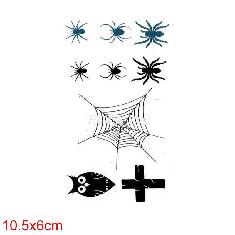 Водостойкая Временная тату-наклейка паук паутина насекомое маленький крест