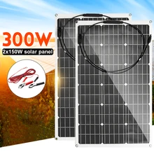 300 W/150 W Панели солнечные 18V Semi Гибкая панель солнечной батареи из монокристаллического кремния Сотовый DIY MC4 кабель Водонепроницаемый открытый разъем Батарея Зарядное устройство