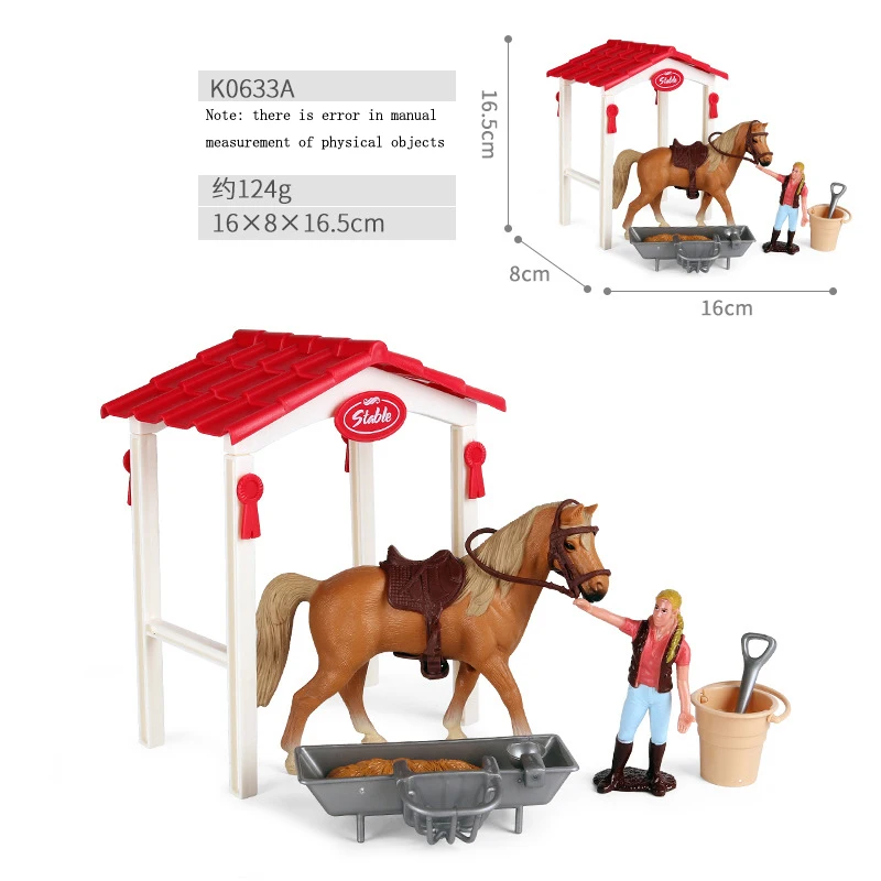 

Детская модель животного, игрушка, статическая Минифигурка лошади, сцена для мытья, песочный стол, набор украшений, фигурки