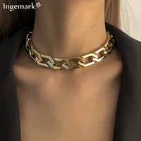 acrylic chain necklace bohemian summer u link choker pendant necklace for women chunky thick cuban curb chains jewelry gift 2021
