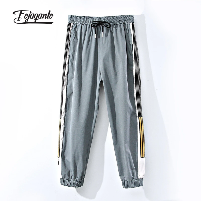 

FOJAGANTO Men's Spring and Autumn New Pants Trend Loose Casual Solid Color Trousers Youth Printing Korean Pants Male