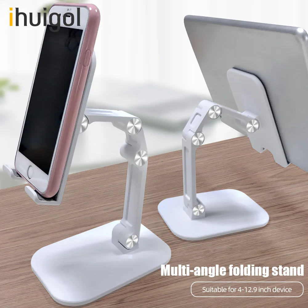 

ihuigol Mobile Phone Holder Stand For iPhone 11 XS Pro X 8 Xiaomi Samsung For iPad Flexible Foldable Clip Holder Desktop Bracket