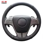 PONSNY чехлы из натуральной кожи для руля автомобиля чехол для Mazda 6 2008-2012 zoom-zoom Auto ручная строчка черный чехол