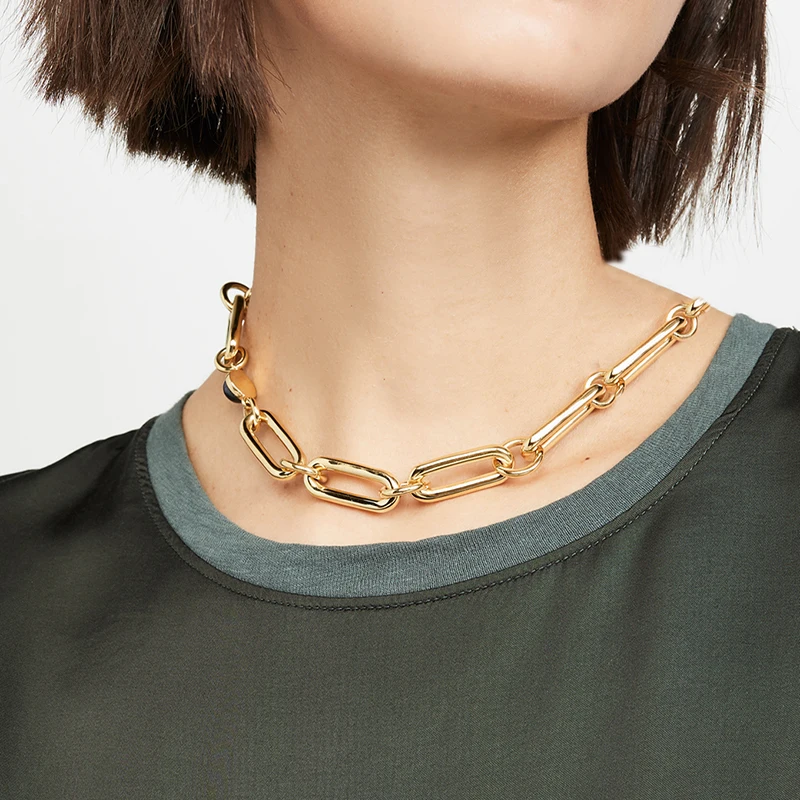 Прямая доставка массивная цепочка чоркер ожерелье женское панк хип-хоп Роло