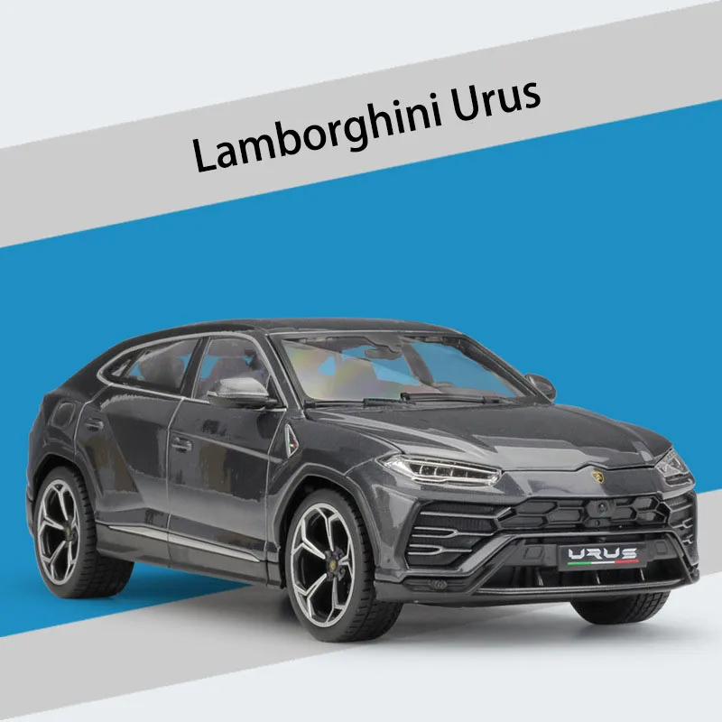 Bburago литая модель автомобиля 1:18 SUV Urus внедорожный металлический сплав Высокая имитационная машина с базой Игрушки для мальчиков подарки для мальчиков - Цвет: Gray with box